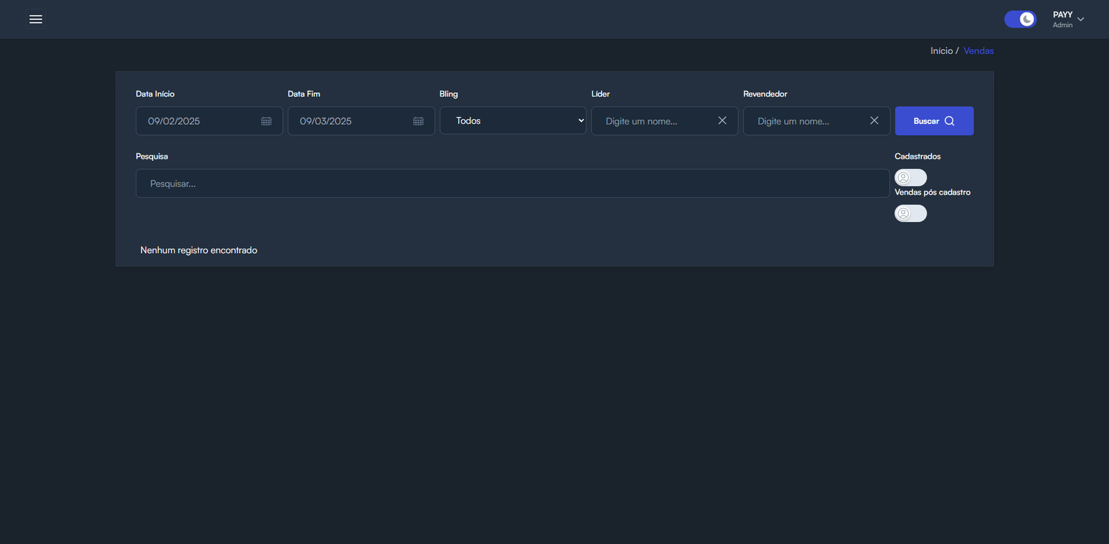 Portal de controle de clientes e vendas
